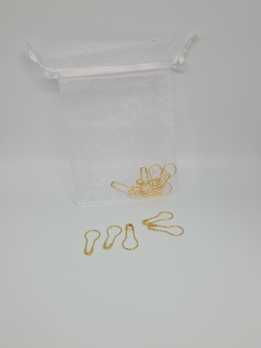 Gold Tear Drop Stitch Markers for Knitting - Set of 10